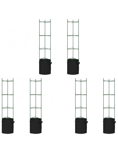 Sostegni Pomodori con Sacchetti Piante 6pz 154 cm Acciaio e PP