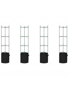 Sostegni Pomodori con Sacchetti Piante 4pz 154 cm Acciaio e PP 2