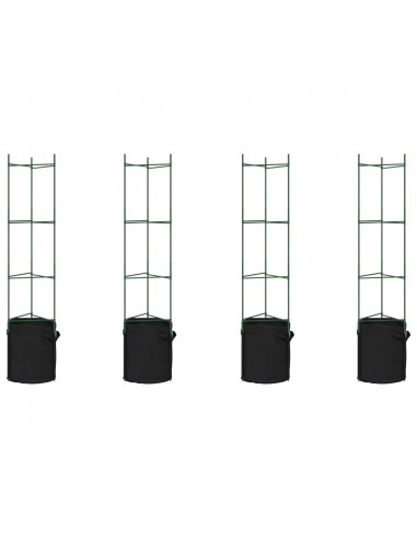 Sostegni Pomodori con Sacchetti Piante 4pz 154 cm Acciaio e PP