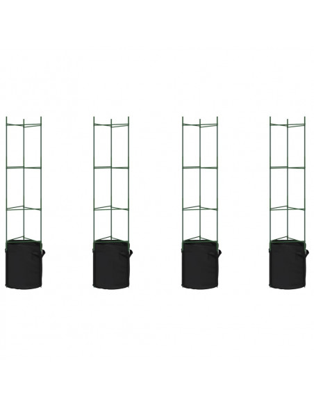 Sostegni Pomodori con Sacchetti Piante 4pz 154 cm Acciaio e PP