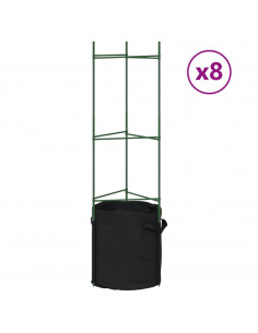 Sostegni Pomodori con Sacchetti Piante 8pz 116 cm Acciaio e PP 2