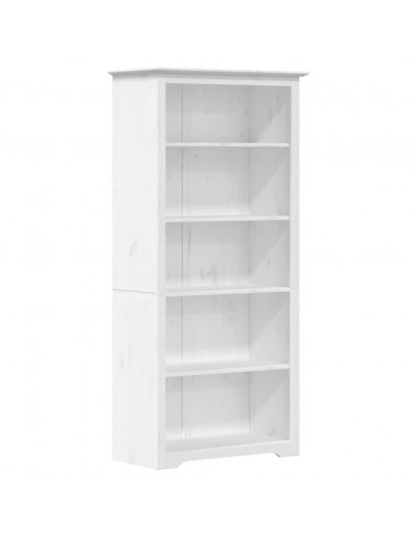 Libreria BODO 5 Ripiani 80x38x180 cm Legno Massello Pino Bianco