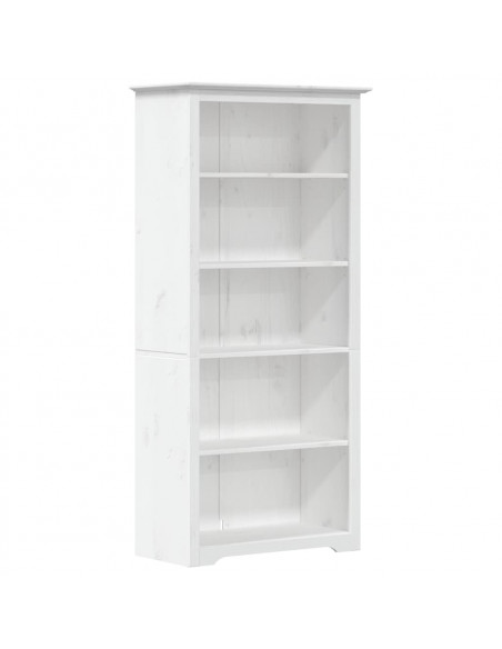 Libreria BODO 5 Ripiani 80x38x180 cm Legno Massello Pino Bianco
