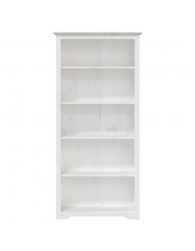 Libreria BODO 5 Ripiani 80x38x180 cm Legno Massello Pino Bianco