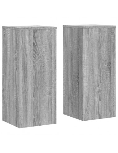 Supporti per Piante 2 pz Grigio 30x30x70 cm in Multistrato