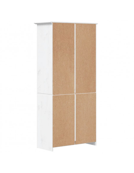 Libreria BODO 5 Ripiani 80x38x180 cm Legno Massello Pino Bianco