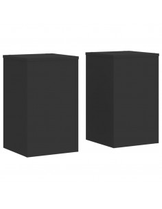 Supporti per Piante 2 pz Neri 30x30x50 cm Legno Multistrato 2