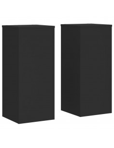 Supporti per Piante 2 pz Neri 30x30x70 cm Legno Multistrato 2