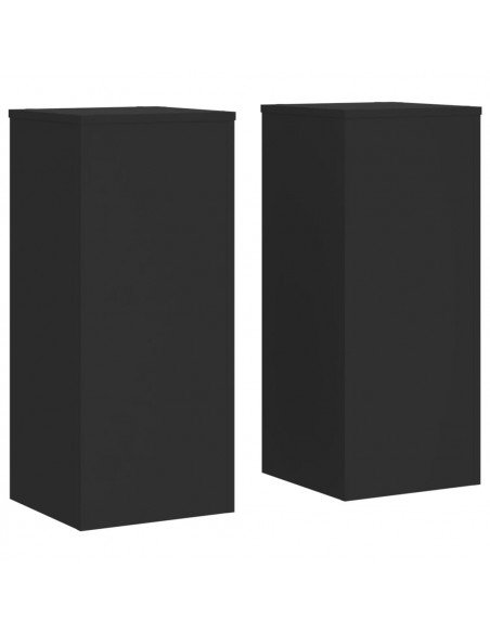 Supporti per Piante 2 pz Neri 30x30x70 cm Legno Multistrato