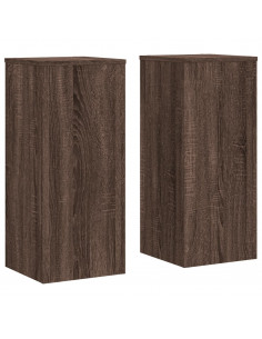 Supporti per Piante 2 pz Marrone 30x30x70 cm Legno Multistrato 2
