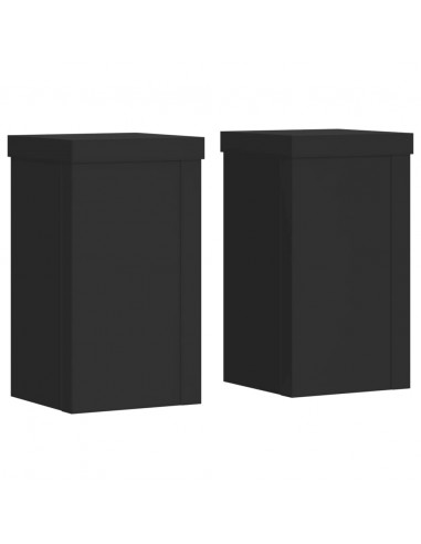 Supporti per Piante 2 pz Neri 10x10x18 cm Legno Multistrato