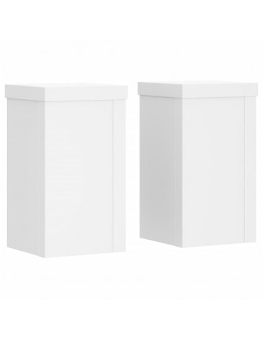 Supporti per Piante 2 pz Bianchi 10x10x18 cm Legno Multistrato