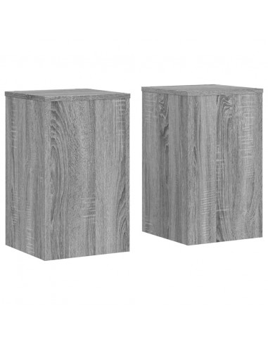 Supporti per Piante 2 pz Grigio 30x30x50 cm in Multistrato