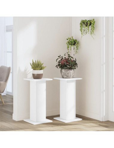 Supporti per Piante 2 pz Bianchi 30x30x60 cm Legno Multistrato