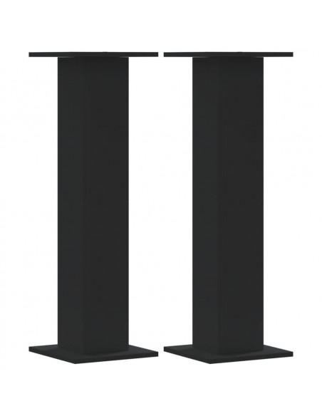 Supporti per Piante 2 pz Neri 30x30x95 cm Legno Multistrato