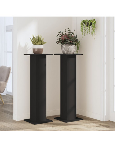 Supporti per Piante 2 pz Neri 30x30x95 cm Legno Multistrato