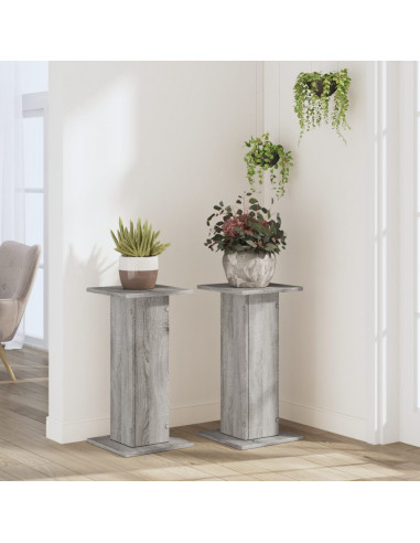 Supporti per Piante 2 pz Grigio Sonoma 30x30x60cm in Truciolato