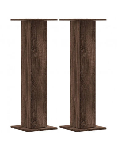 Supporti per Piante 2 pz Rovere Marrone 30x30x95 cm Truciolato