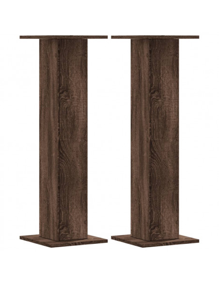 Supporti per Piante 2 pz Rovere Marrone 30x30x95 cm Truciolato