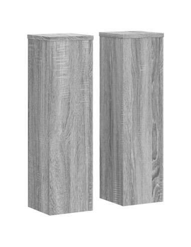 Supporti per Piante 2 pz Grigio 17x17x60 cm in Multistrato