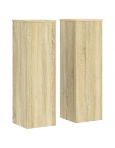 Supporti per Piante 2 pz Rovere 25x25x80 cm in Multistrato 2