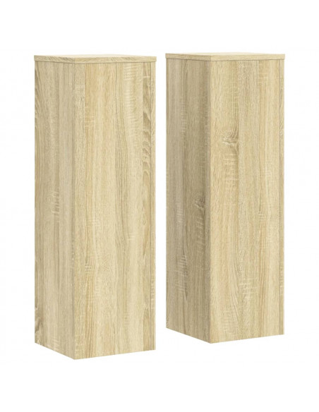 Supporti per Piante 2 pz Rovere 25x25x80 cm in Multistrato