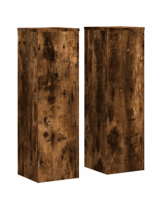 Supporti per Piante 2 pz Rovere 25x25x80 cm Legno Multistrato 2