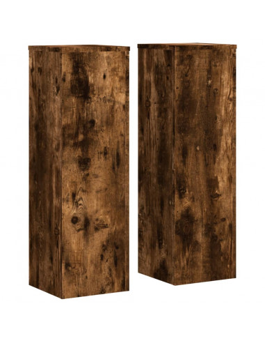 Supporti per Piante 2 pz Rovere 25x25x80 cm Legno Multistrato