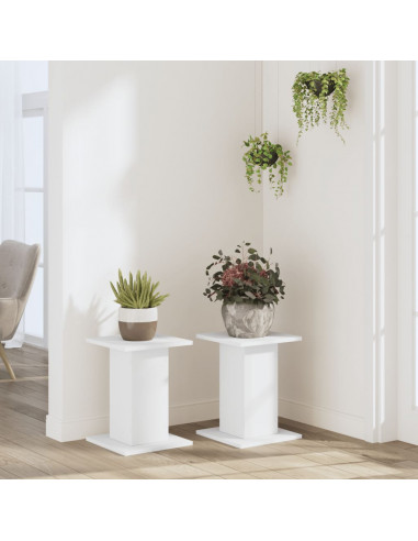 Supporti per Piante 2 pz Bianchi 30x30x40cm Legno Multistrato