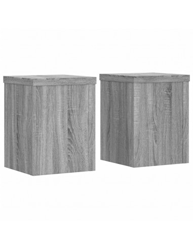 Supporti per Piante 2 pz Grigio 15x15x20 cm in Multistrato