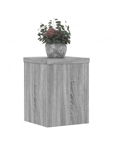 Supporti per Piante 2 pz Grigio 15x15x20 cm in Multistrato