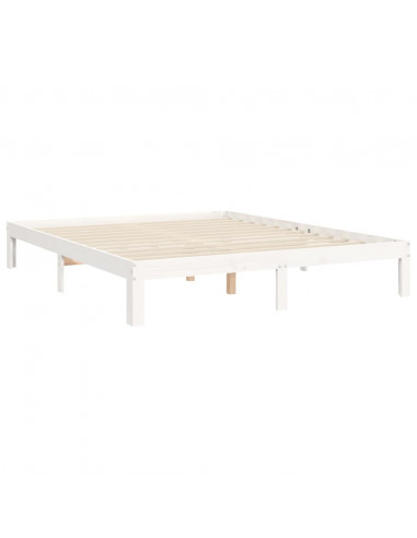 Giroletto con Testiera Bianco 160x200 cm Legno Massello