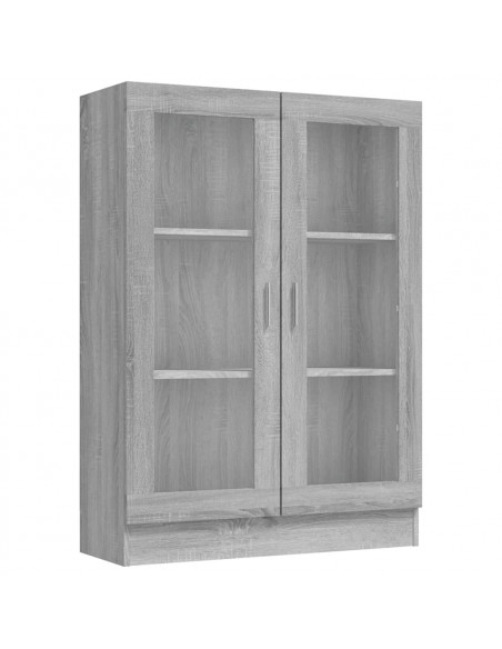Mobile Vetrina Grigio Sonoma 82,5x30,5x115 cm Legno Multistrato