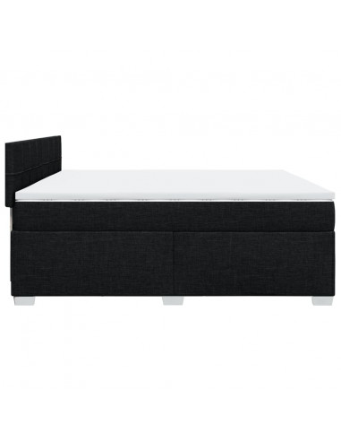 Giroletto a Molle con Materasso Nero 200x200 cm in Tessuto