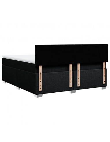 Giroletto a Molle con Materasso Nero 200x200 cm in Tessuto