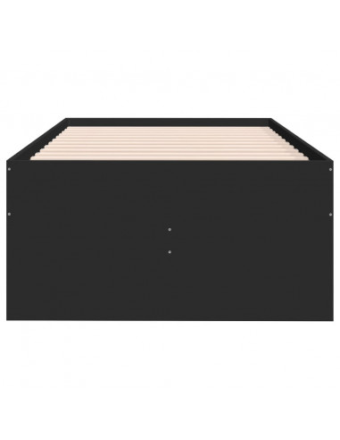 Divano Letto con Cassetti Nero 90x190 cm in Legno Multistrato