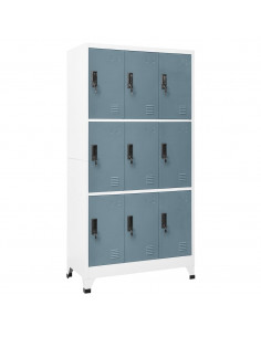 Armadietto Grigio Chiaro e Scuro 90x45x180 cm in Acciaio 2