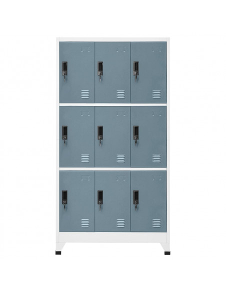 Armadietto Grigio Chiaro e Scuro 90x45x180 cm in Acciaio