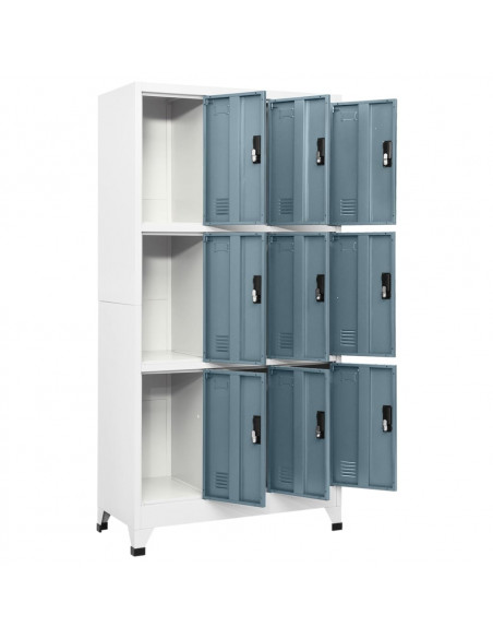 Armadietto Grigio Chiaro e Scuro 90x45x180 cm in Acciaio