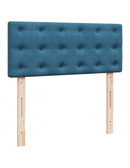 Giroletto a Molle con Materasso Blu Scuro 120x190 cm in Velluto
