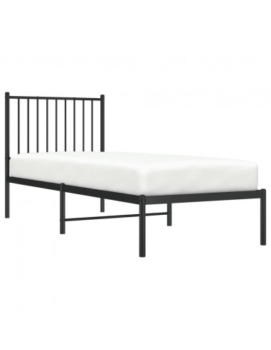 Giroletto con Testiera in Metallo Nero 80x200 cm