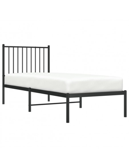 Giroletto con Testiera in Metallo Nero 80x200 cm