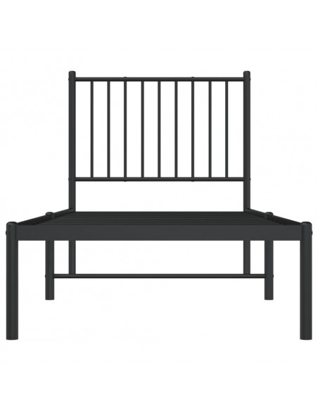 Giroletto con Testiera in Metallo Nero 80x200 cm