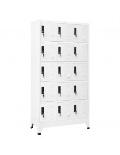Armadietto con Serratura Bianco 90x40x180 cm in Acciaio 2