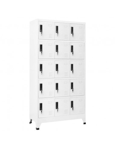 Armadietto con Serratura Bianco 90x40x180 cm in Acciaio