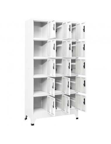 Armadietto con Serratura Bianco 90x40x180 cm in Acciaio