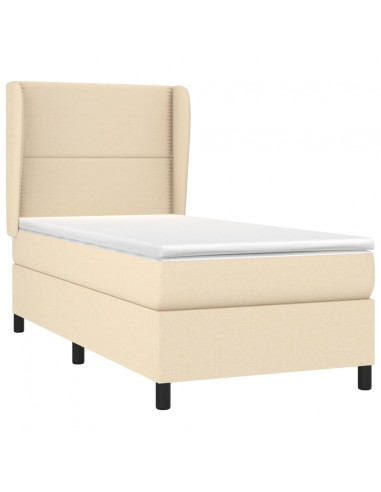 Giroletto a Molle con Materasso Crema 100x200 cm in Tessuto