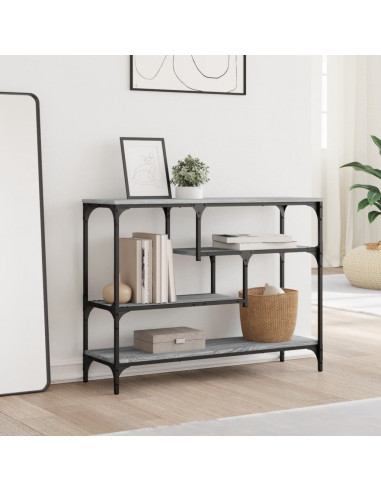 Tavolino Consolle Grigio Sonoma 100x30x75 cm Legno Multistrato