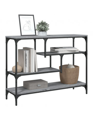 Tavolino Consolle Grigio Sonoma 100x30x75 cm Legno Multistrato