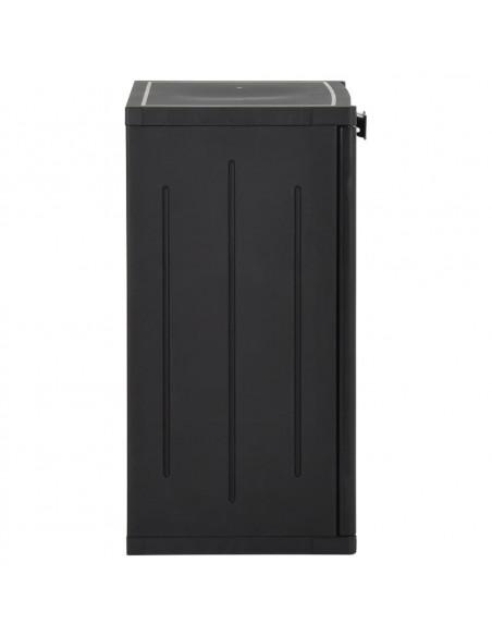Armadio da Giardino Nero 65x45x88 cm in Rattan PP